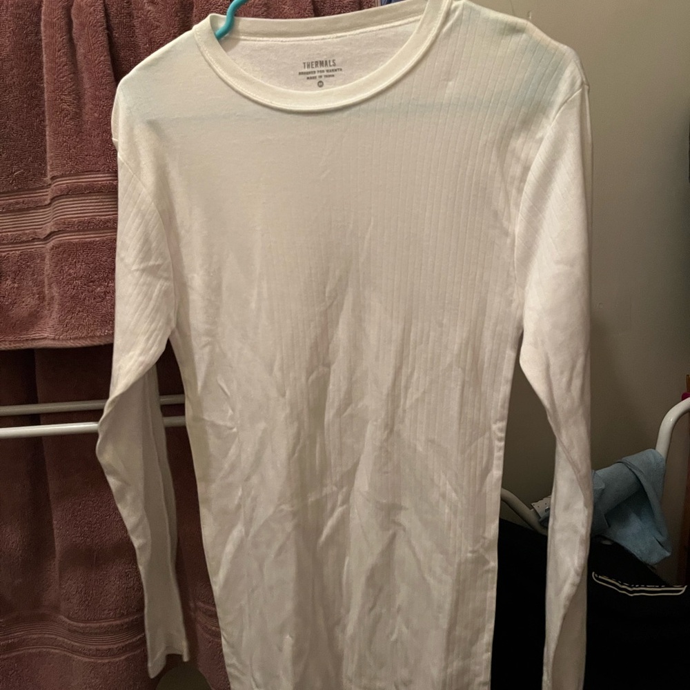 White Long Sleeve Thermal Top